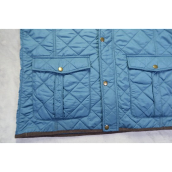 Fish Hippie Blue Browder Vest Men's L Quilted Full Zip Lined Corduroy Collar - Picture 3 of 11